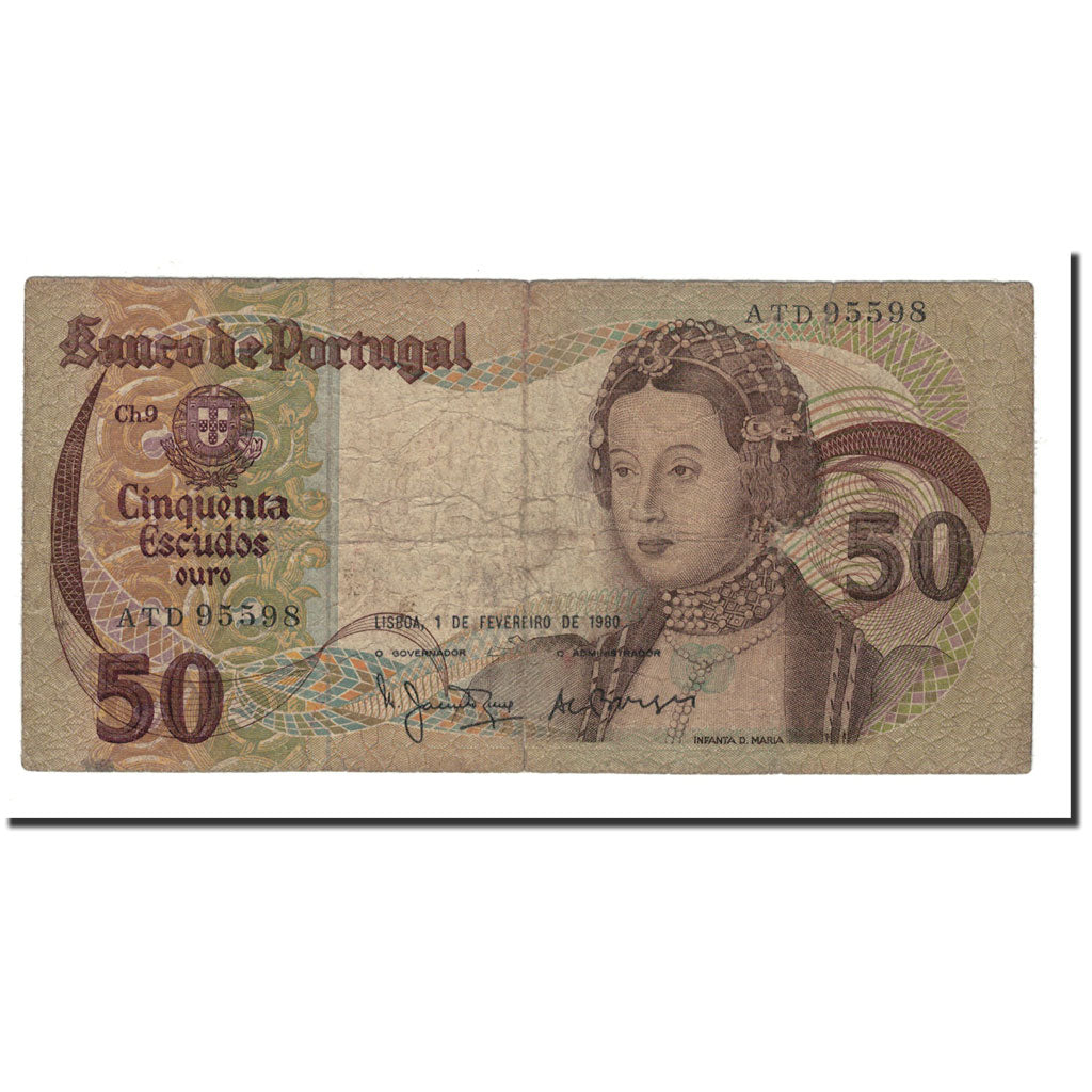 Billete, 50 Escudos, 1980, Portugal, KM:174b, 1980-02-01, BC