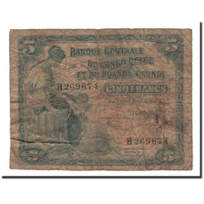 Belgian Congo, 5 Francs, 1953, KM:21, 1953-09-15, VG(8-10)