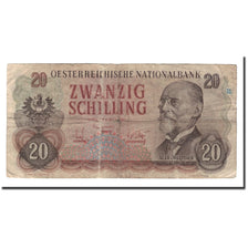 Banknote, Austria, 20 Schilling, 1956, 1956-07-02, KM:136a, VG(8-10)