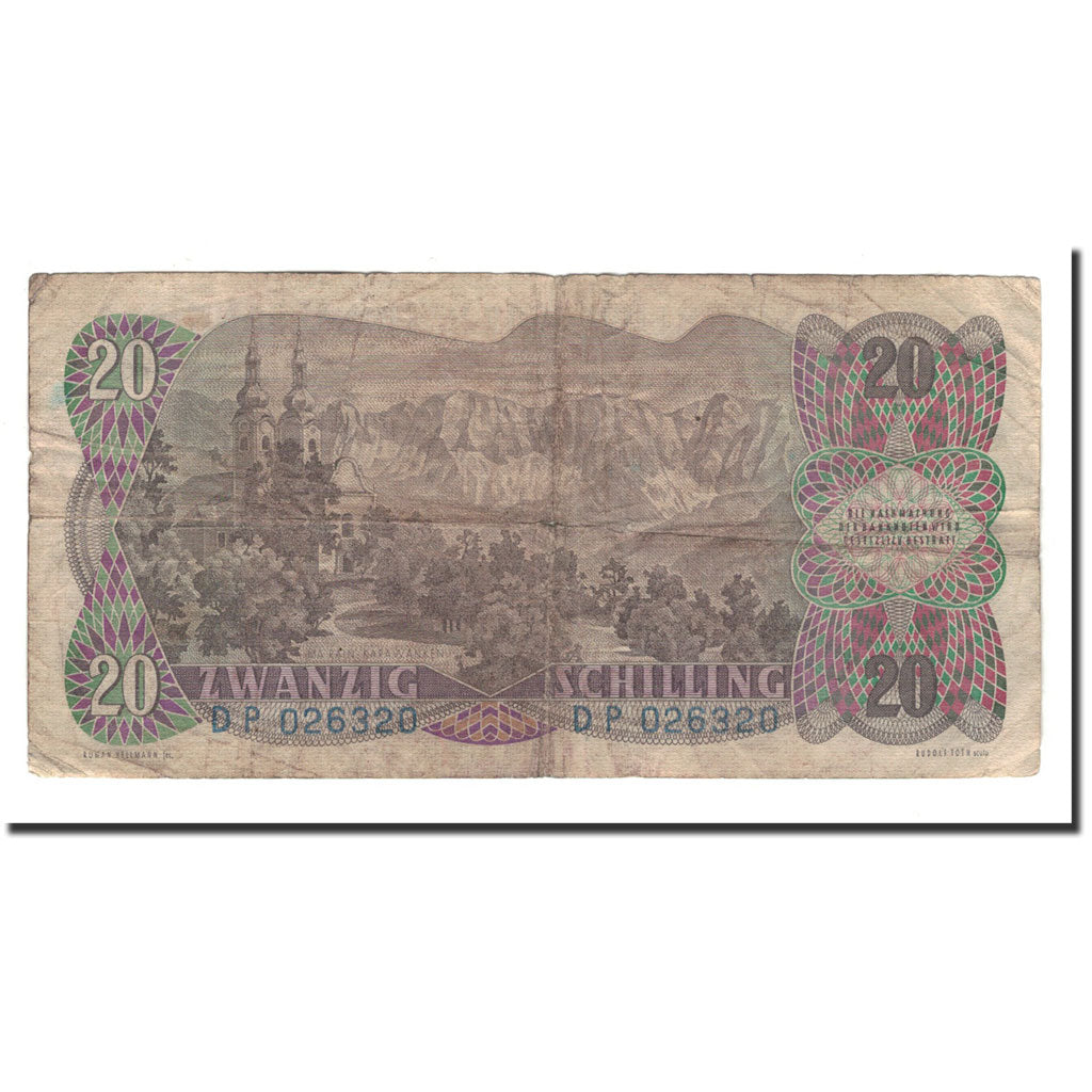 Banknote, Austria, 20 Schilling, 1956, 1956-07-02, KM:136a, VG(8-10)