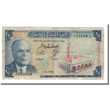 Banknot, Tunisia, 1/2 Dinar, 1965, 1965-06-01, KM:62a, VG(8-10)