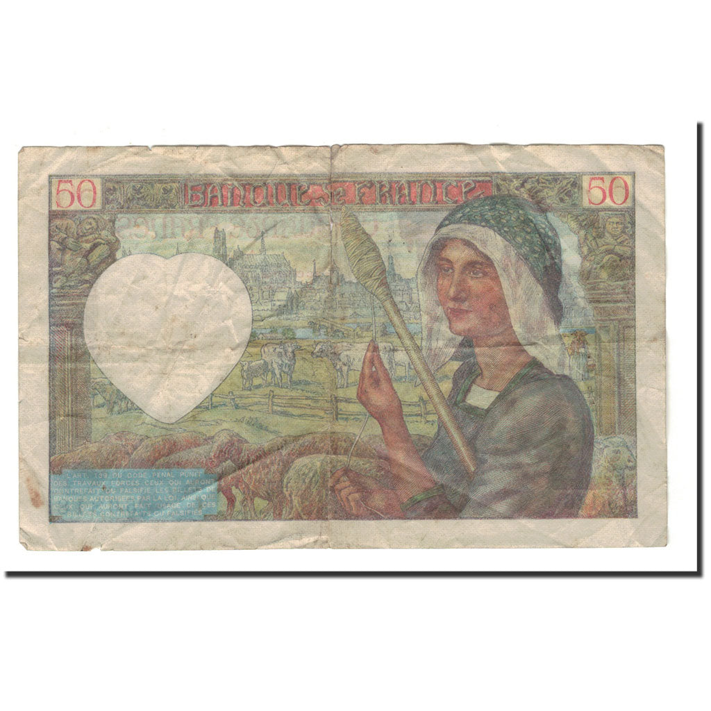 Banknote, France, 50 Francs, 1941, 1941-12-18, VG(8-10), Fayette:F19.17