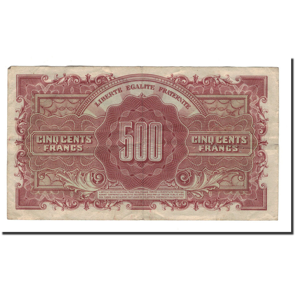 Billete, Francia, 500 Francs, 1945, BC, Fayette:VF11.2