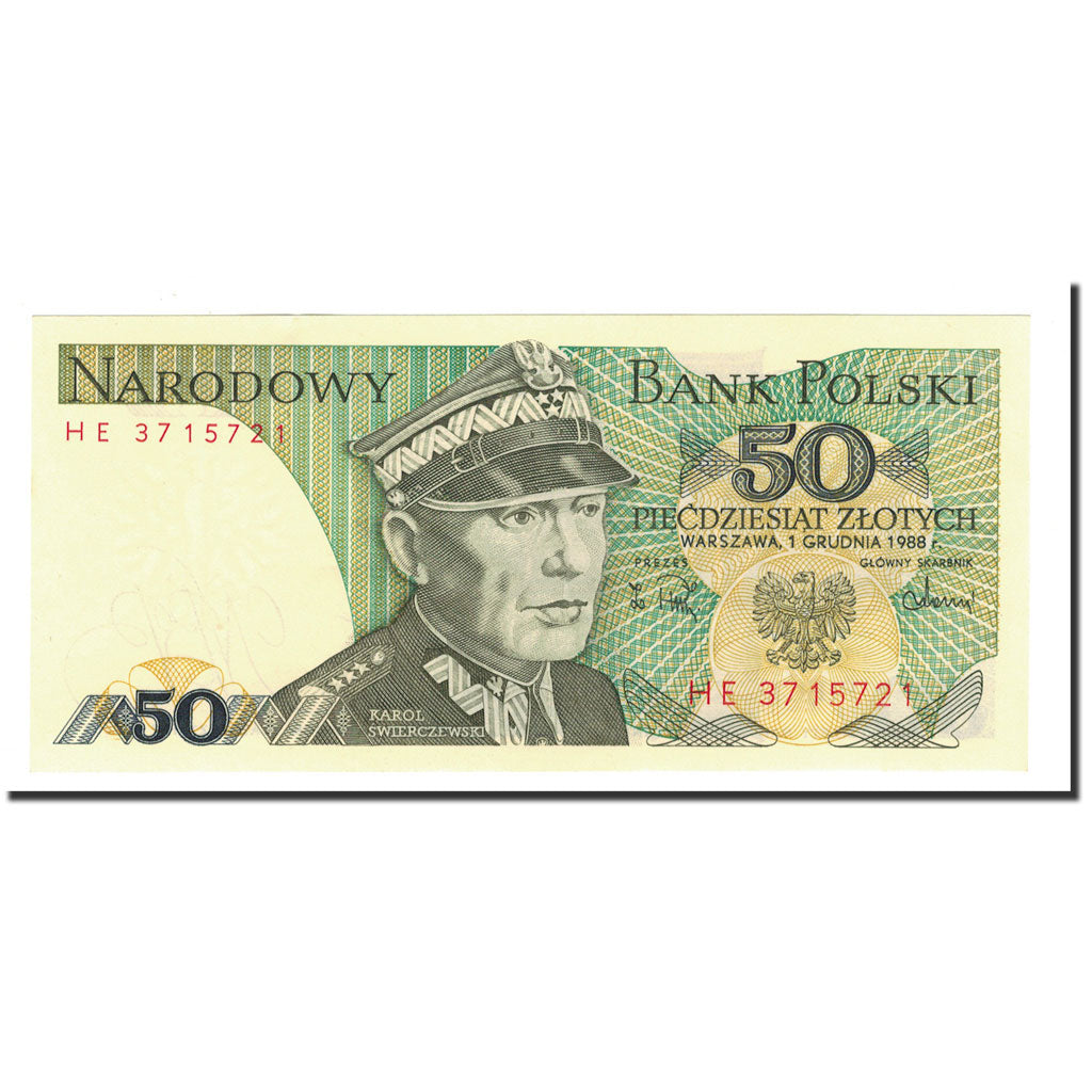 Banknote, Poland, 50 Zlotych, 1975-1988, 1988-12-01, KM:142c, UNC(65-70)
