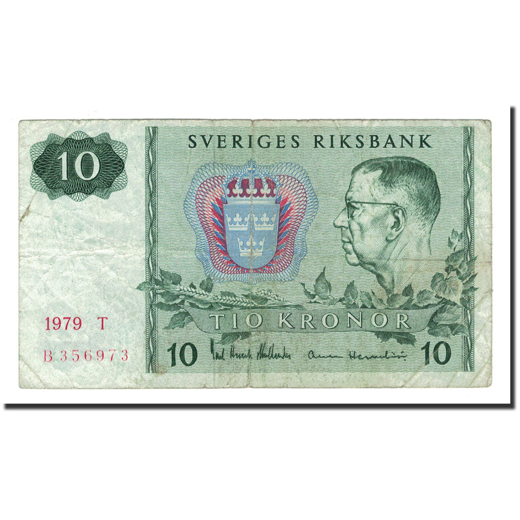Banknote, Sweden, 10 Kronor, 1963-1990, 1979, KM:52d, F(12-15)