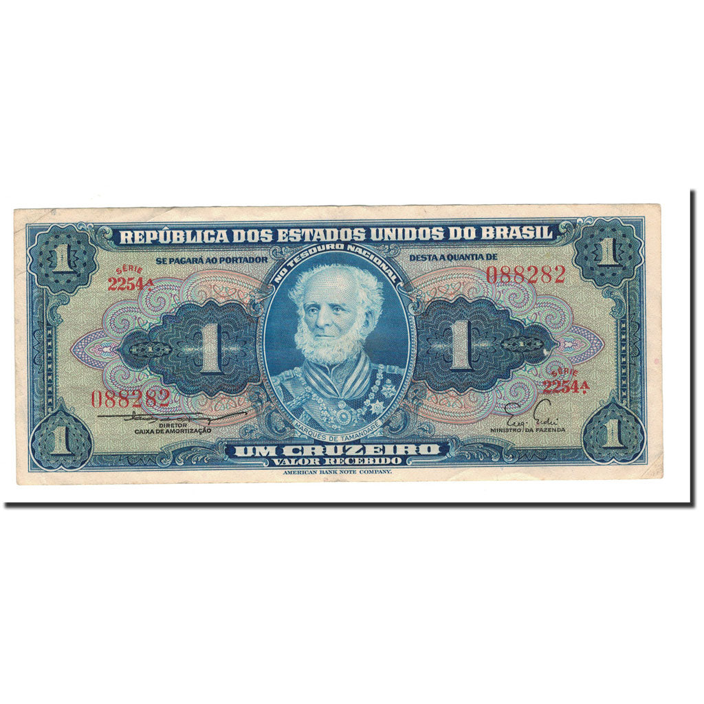 Banknote, Brazil, 1 Cruzeiro, ND (1954-1958), KM:150b, EF(40-45)