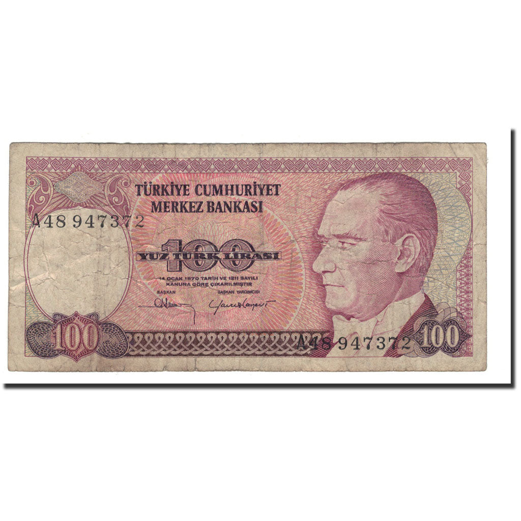 Geldschein, Türkei, 100 Lira, 1984, 1970-01-14, KM:194a, SGE