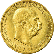 Coin, Austria, Franz Joseph I, 10 Corona, 1910, AU(55-58), Gold, KM:2816