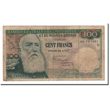 Belgian Congo, 100 Francs, 1960, KM:33c, 1960-09-01, VG(8-10)