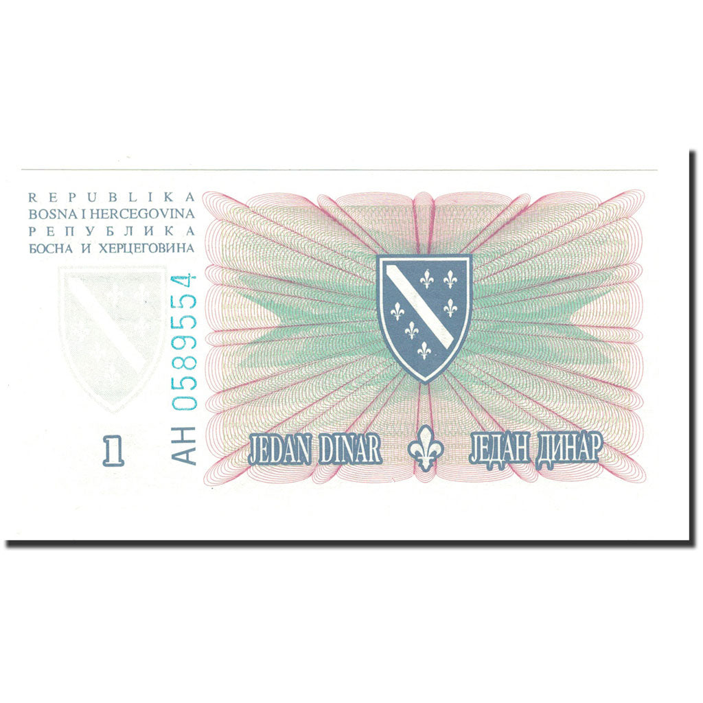 Banknote, Bosnia - Herzegovina, 1 Dinar, 1994, 1994-08-15, KM:39a, UNC(65-70)