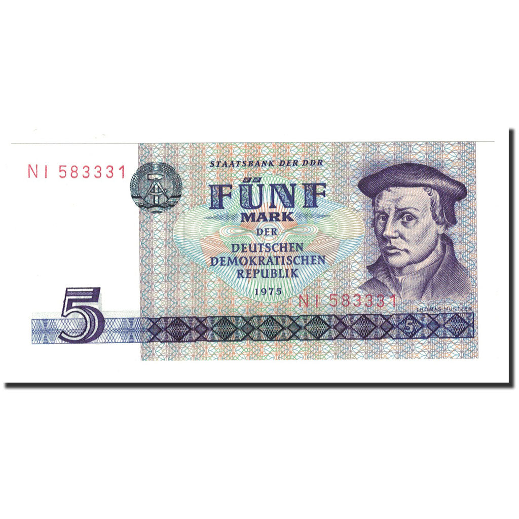 Banknote, Germany - Democratic Republic, 5 Mark, 1975, Undated, KM:27A