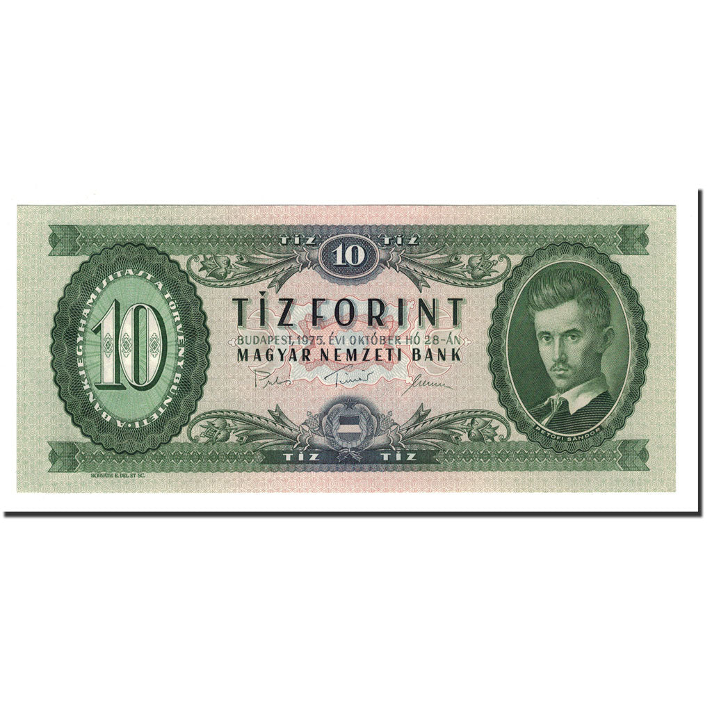 Banknote, Hungary, 10 Forint, 1957-75, 1975-10-26, KM:168e, UNC(65-70)