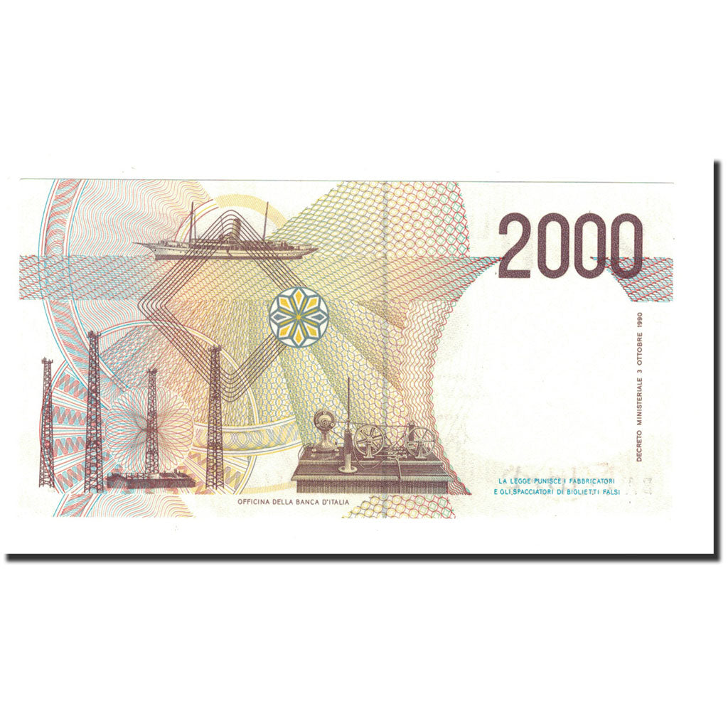 Italia, 2000 Lire, D.1990, KM:115, FDS