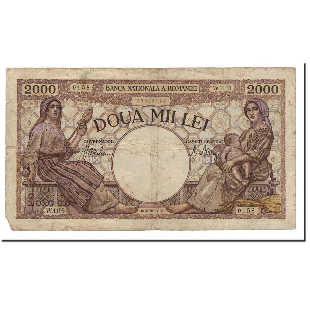Romania, 2000 Lei, 1941, 1941-11-18, KM:53a, VG(8-10)