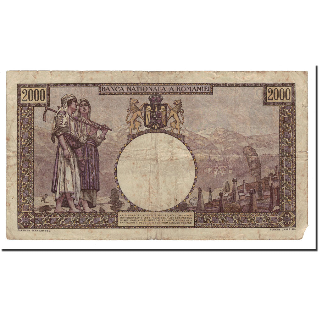 Romania, 2000 Lei, 1941, 1941-11-18, KM:53a, VG(8-10)