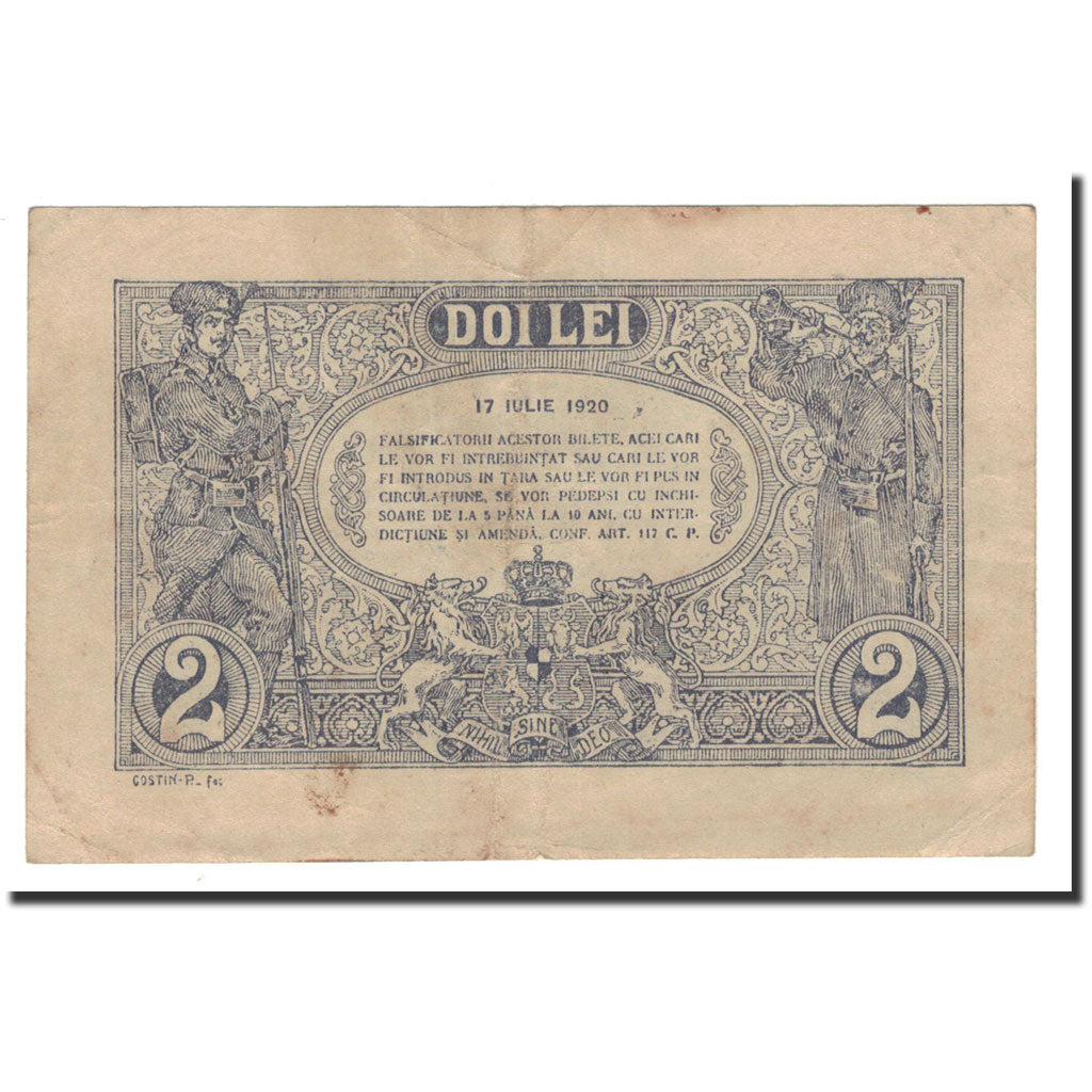 Banknote, Romania, 2 Lei, 1920, 1920-07-17, KM:27A, EF(40-45)