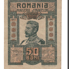 Romania, 50 Bani, 1917, KM:71, AU(50-53)