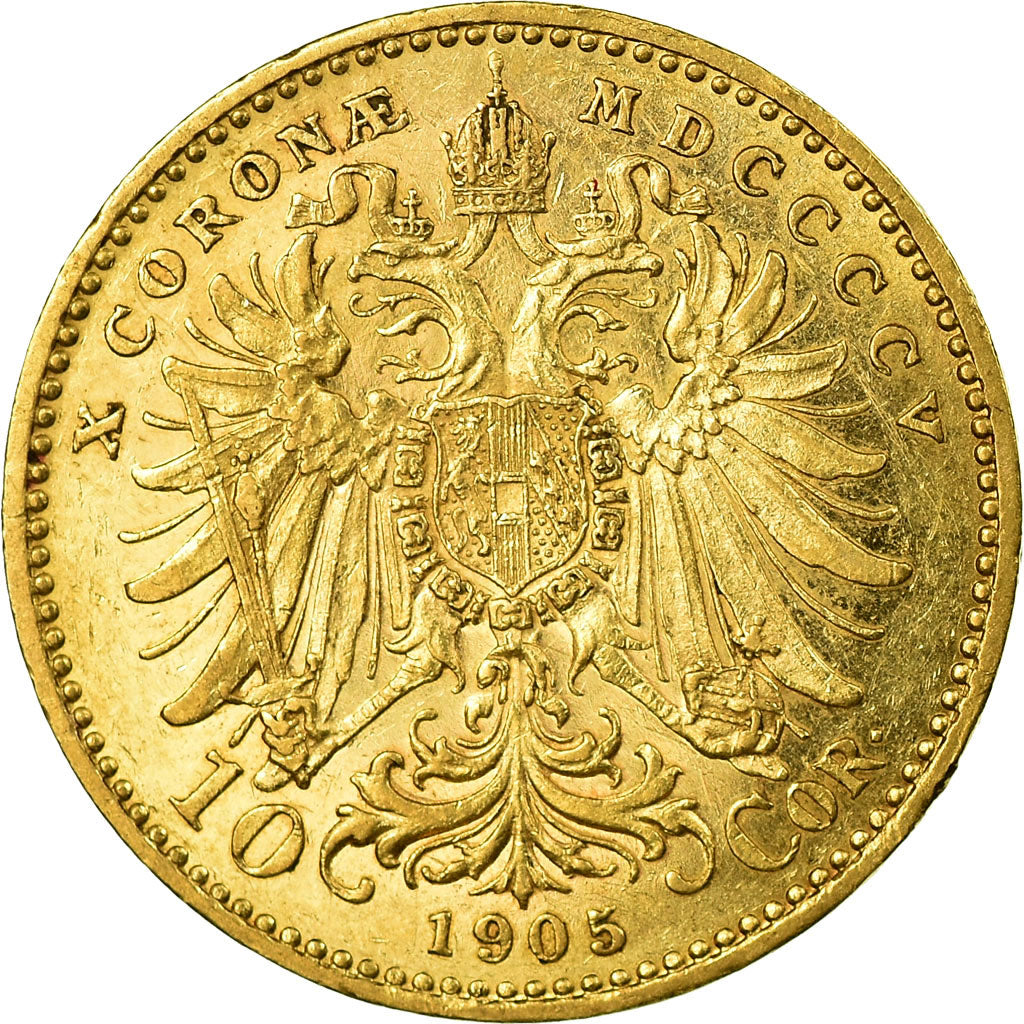 Moneta, Austria, Franz Joseph I, 10 Corona, 1905, SPL, Oro, KM:2805