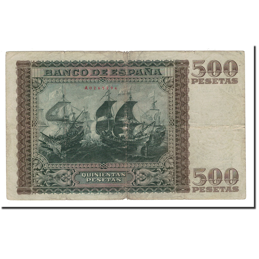 Billete, 500 Pesetas, 1945, España, KM:119a, 1940-01-09, RC+