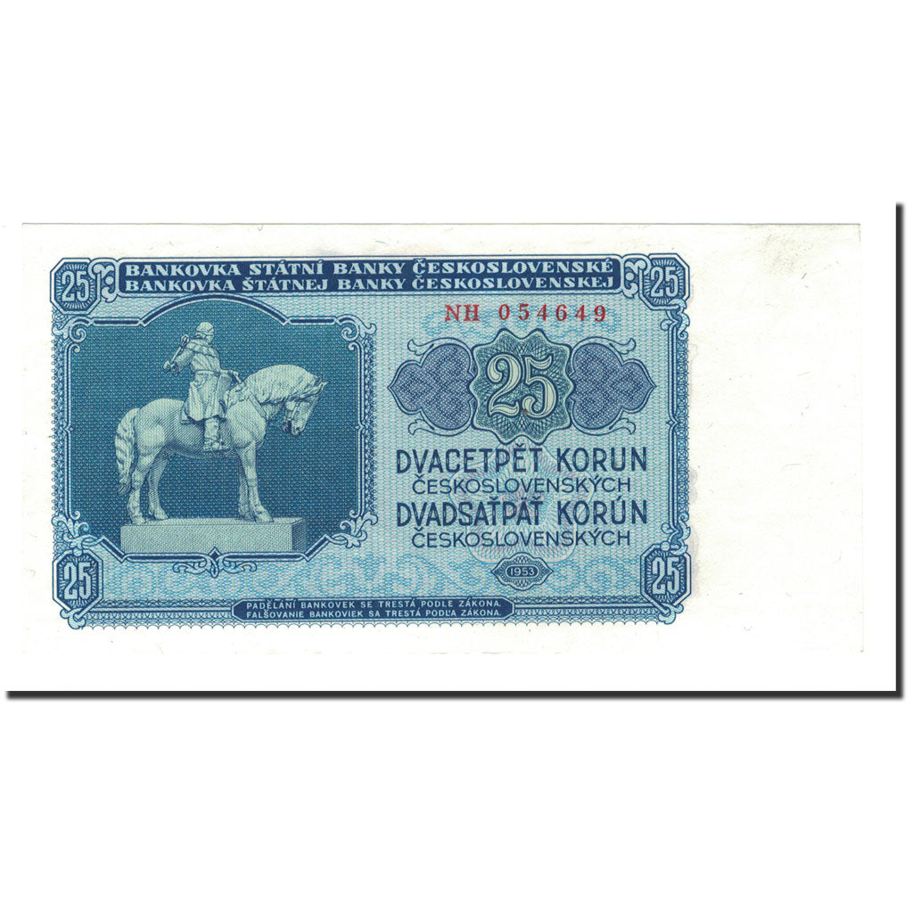 Banknote, Czechoslovakia, 25 Korun, 1953, KM:84b, UNC(64)