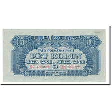 Billet, Tchécoslovaquie, 5 Korun, 1944, KM:46s, SPL+
