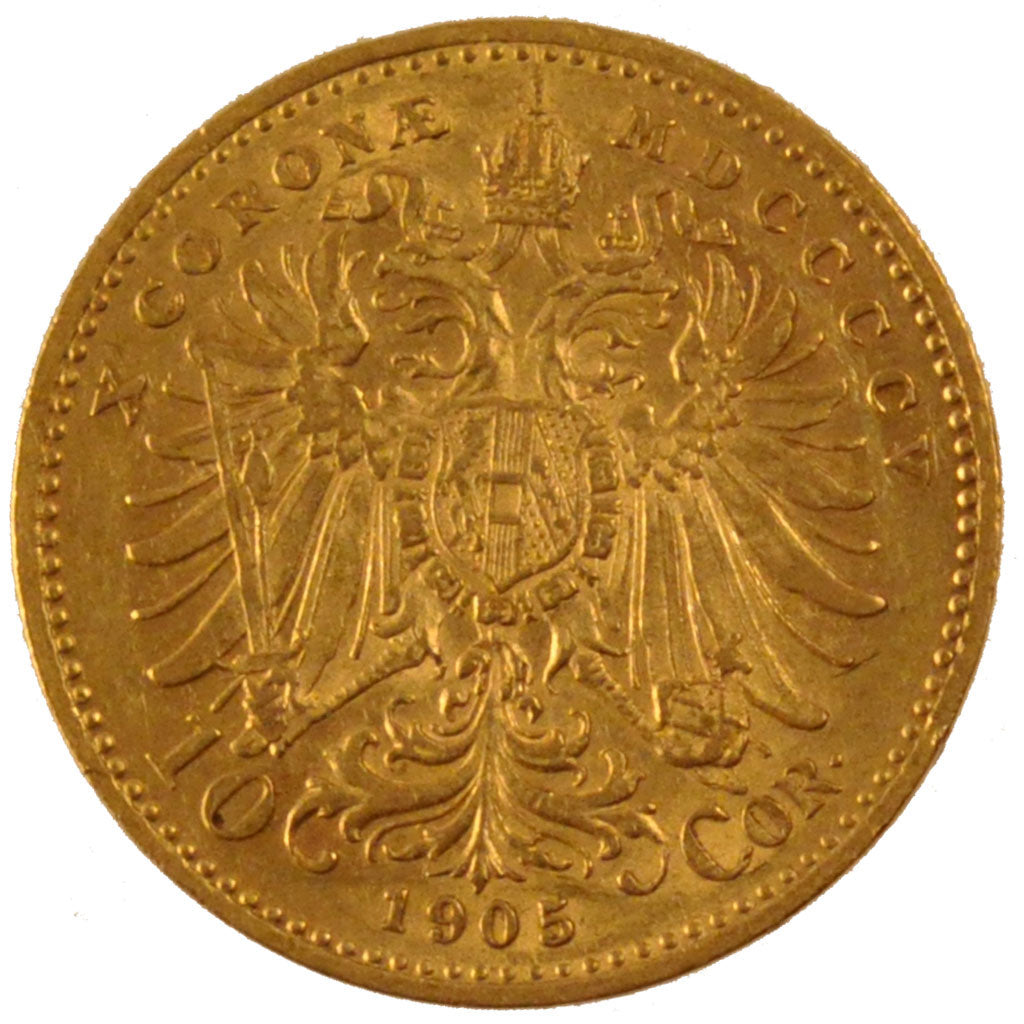 Moneda, Austria, Franz Joseph I, 10 Corona, 1905, EBC+, Oro, KM:2805