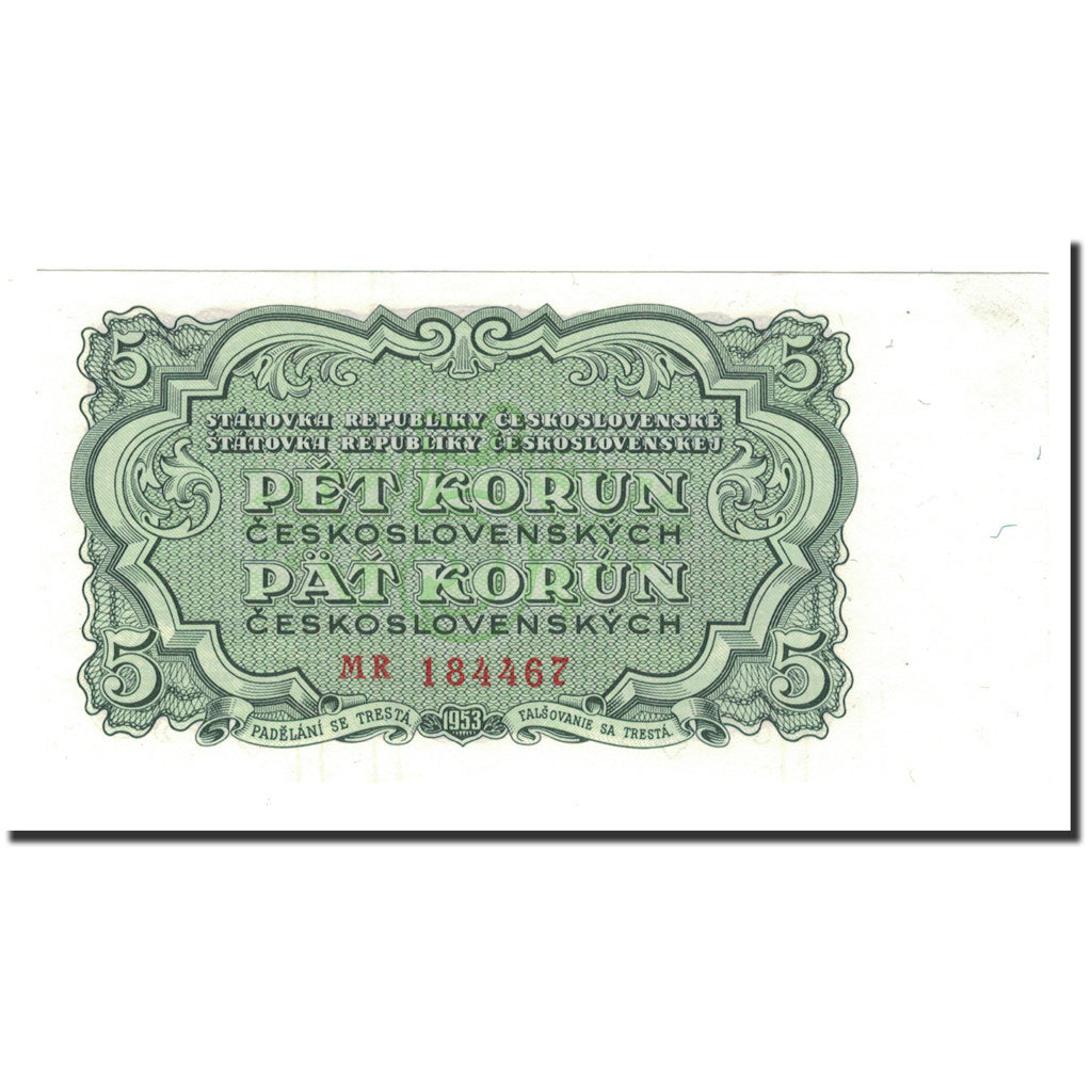 Banknote, Czechoslovakia, 5 Korun, 1953, KM:80b, UNC(64)