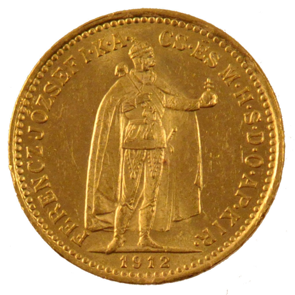 Ungheria, Franz Joseph I, 10 Korona, 1912, Kormoczbanya, SPL, Oro, KM:485