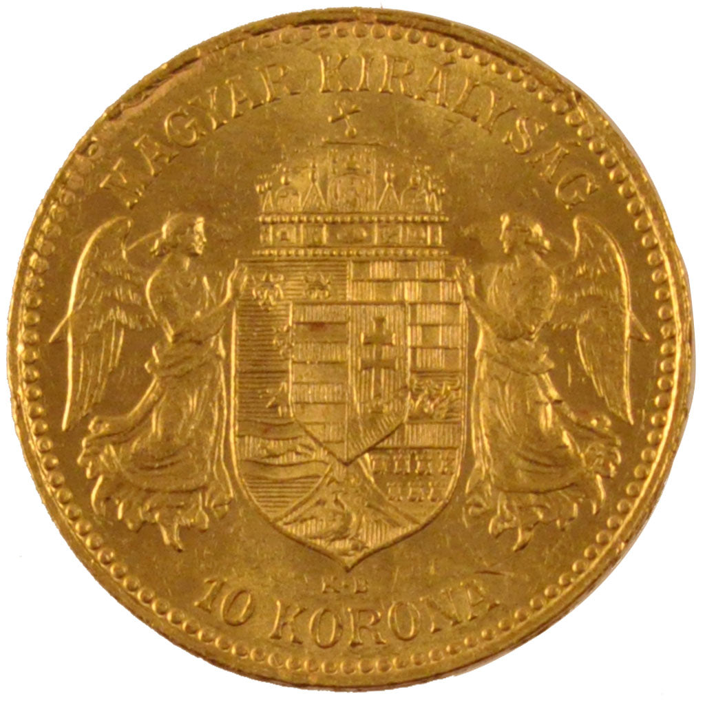 Ungheria, Franz Joseph I, 10 Korona, 1912, Kormoczbanya, SPL, Oro, KM:485