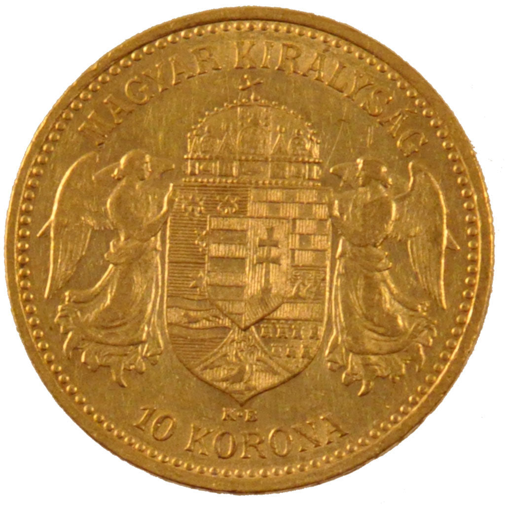 HUNGARY, 10 Korona, 1904, Kormoczbanya, KM #485, MS(60-62), Gold, 3.38
