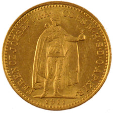 HUNGARY, 10 Korona, 1911, Kormoczbanya, KM #485, MS(60-62), Gold, 3.39