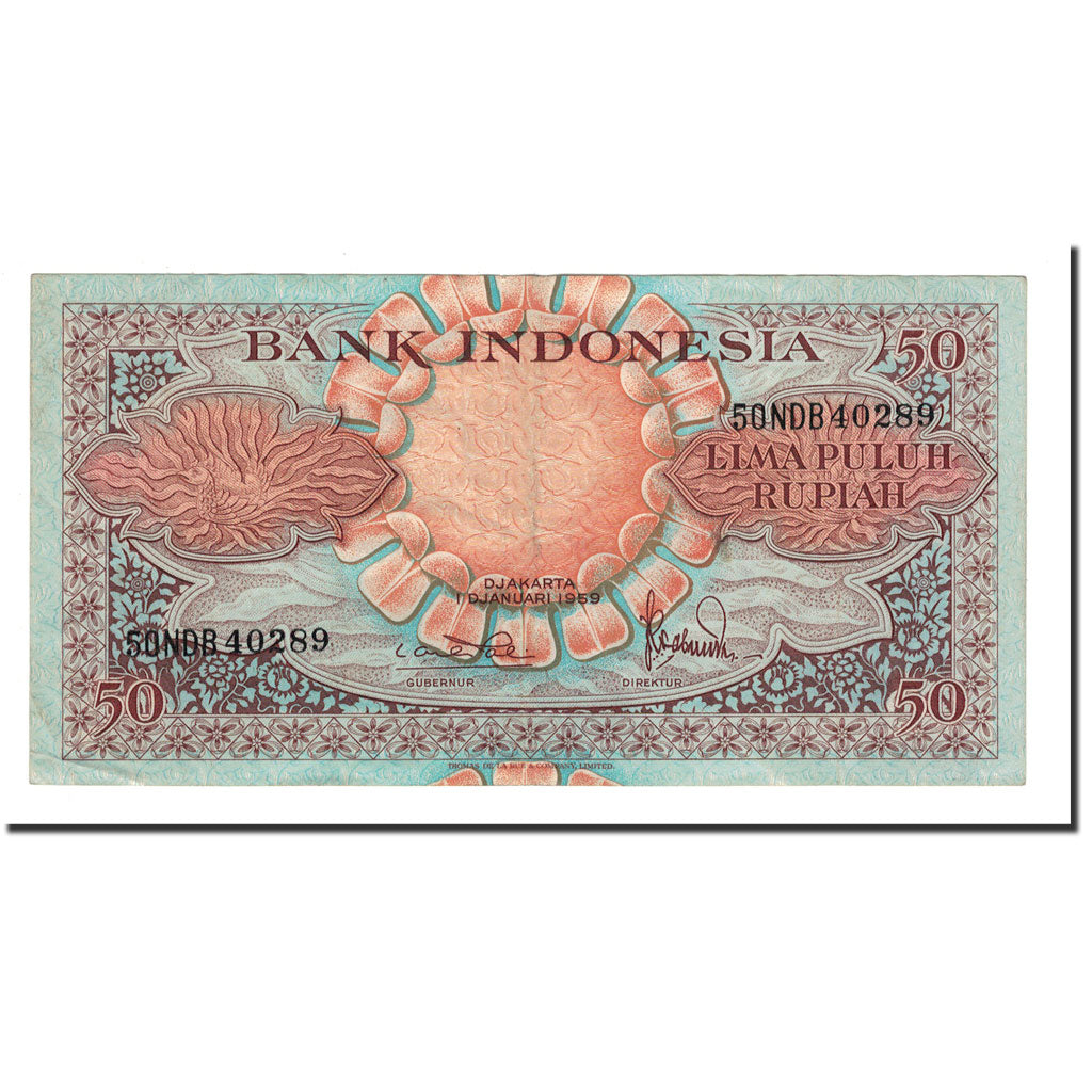 Indonesia, 50 Rupiah, 1959, 1959-01-01, KM:68a, EF(40-45)