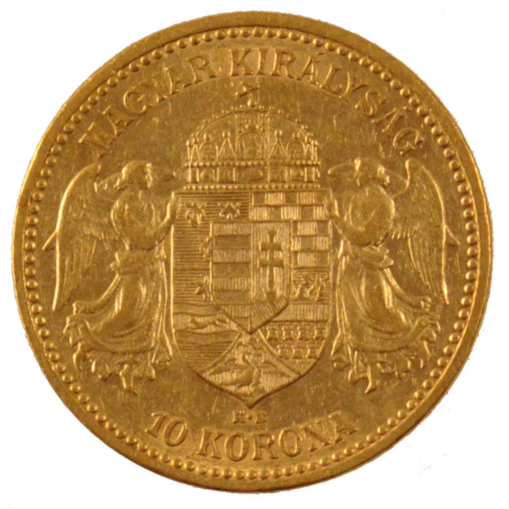 HUNGARY, 10 Korona, 1893, Kormoczbanya, KM #485, MS(60-62), Gold, 3.38