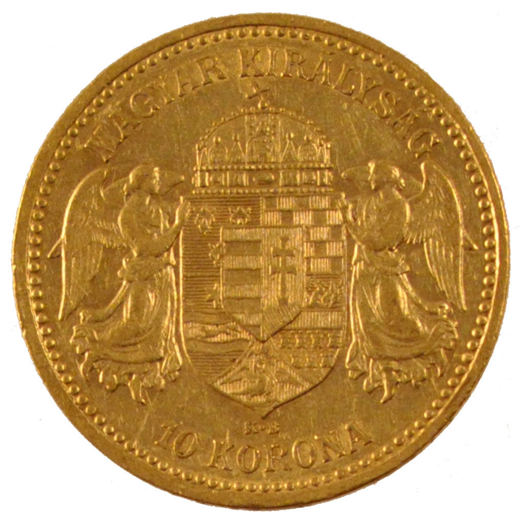HUNGARY, 10 Korona, 1894, Kormoczbanya, KM #485, MS(60-62), Gold, 3.37