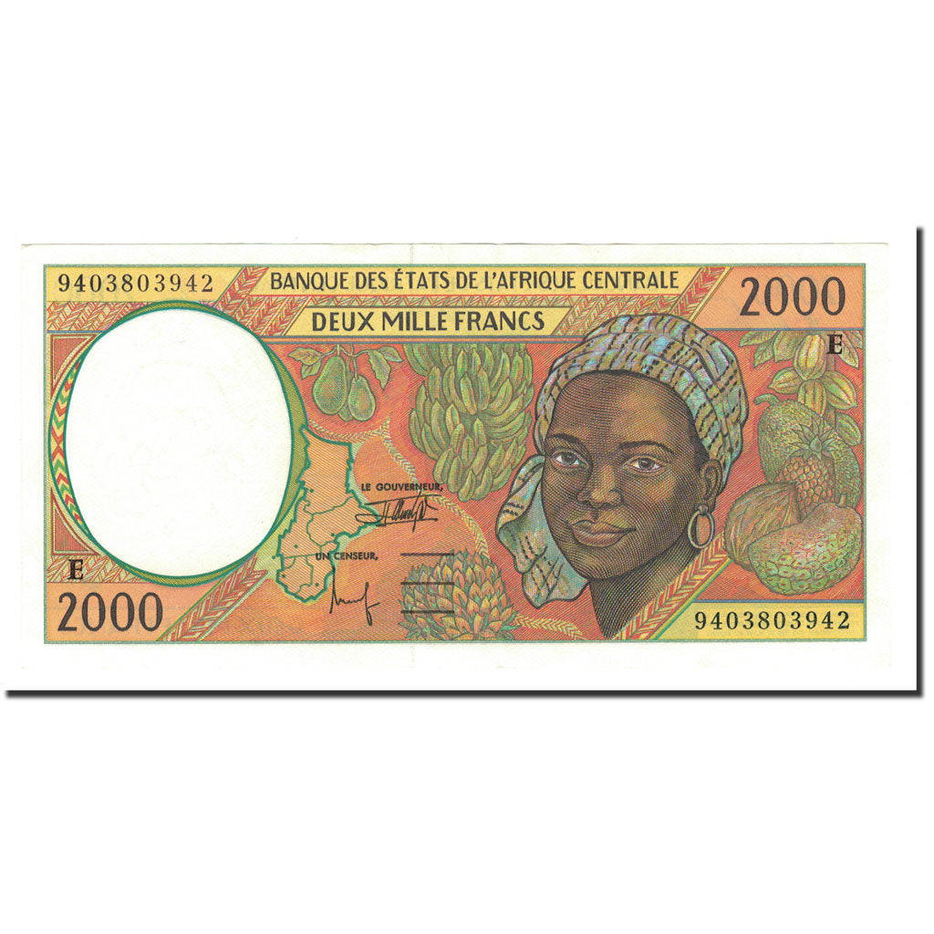 Geldschein, Zentralafrikanische Staaten, 2000 Francs, 1998, KM:203Ee, UNZ
