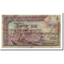 Billete, 5 Lirot, 1955, Israel, KM:26a, RC+