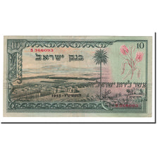 Biljet, Israël, 10 Lirot, 1955, KM:27A, TB+
