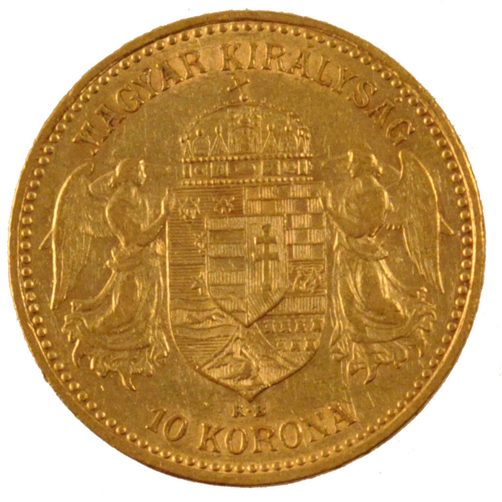 HUNGARY, 10 Korona, 1900, Kormoczbanya, KM #485, MS(60-62), Gold, 3.39