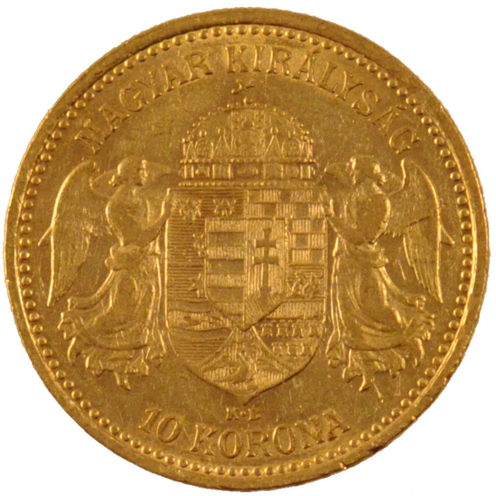 HUNGARY, 10 Korona, 1904, Kormoczbanya, KM #485, MS(60-62), Gold, 3.38