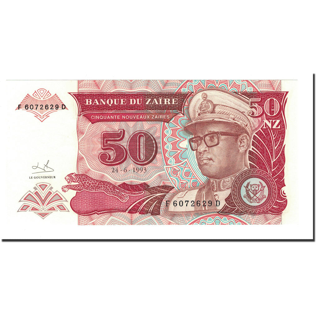 Banknote, Zaire, 50 Nouveaux Zaïres, 1993, 1993-06-24, KM:57, UNC(65-70)