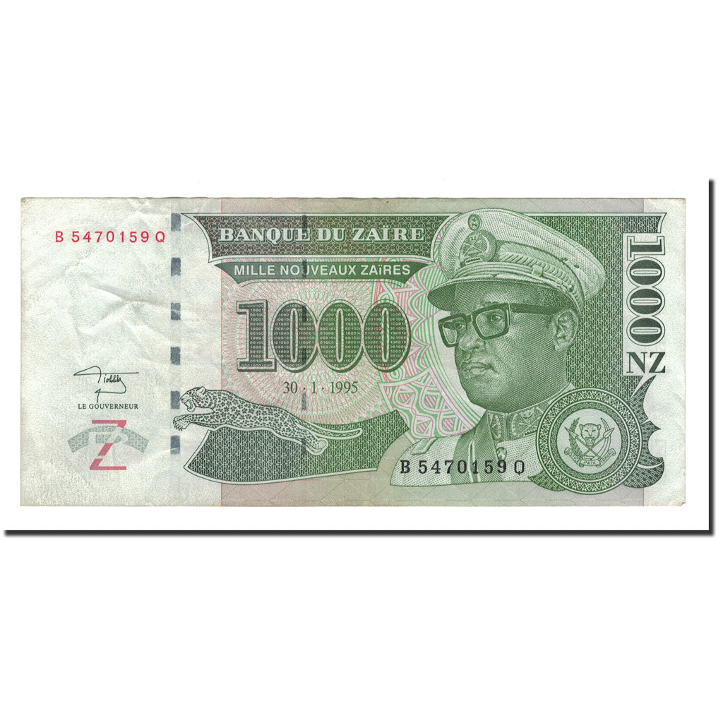 Banknote, Zaire, 1000 Nouveaux Zaïres, 1995, 1995-01-30, KM:66a, EF(40-45)