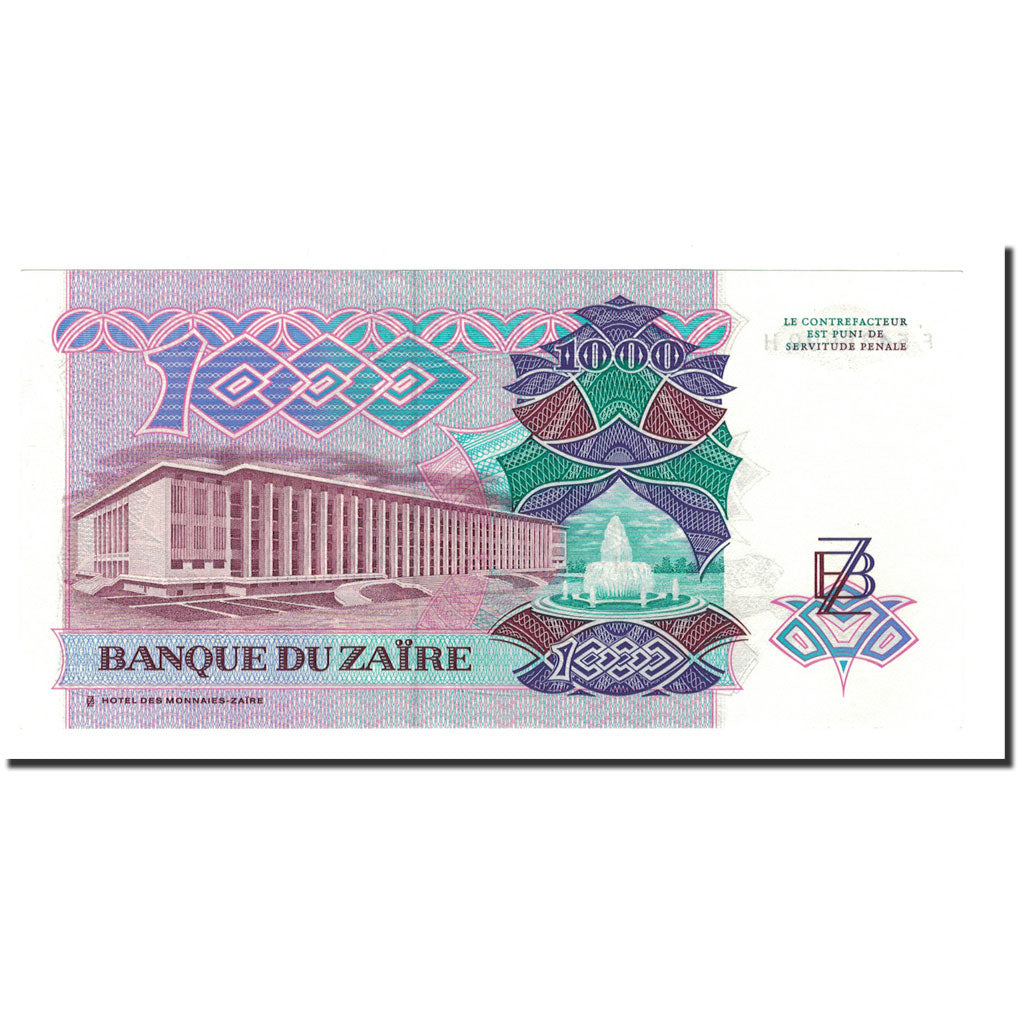 Billet, Zaïre, 1000 Zaïres, 1989, 1989-11-24, KM:35a, NEUF