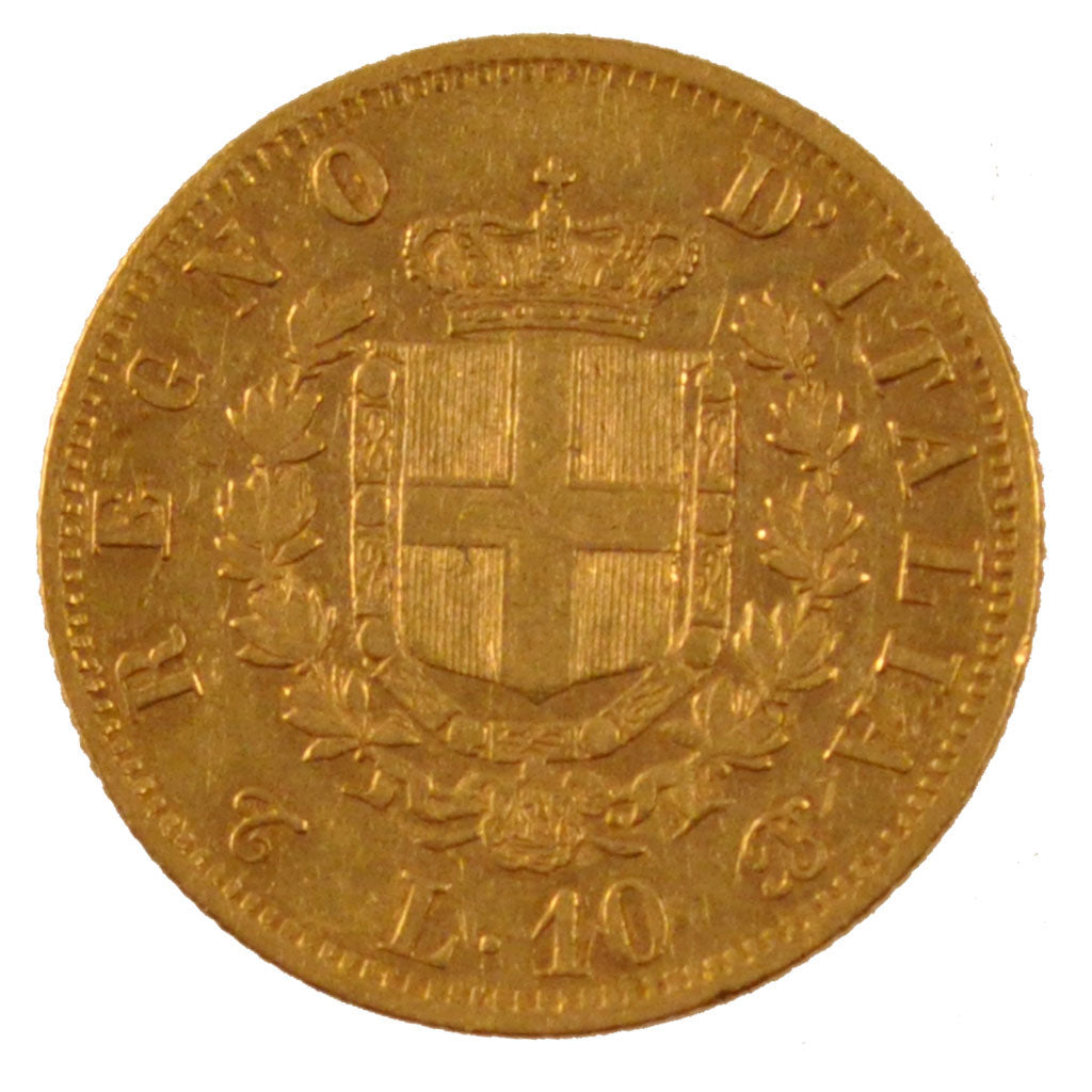 Coin, Italy, Vittorio Emanuele II, 10 Lire, 1863, Torino, AU(55-58), Gold