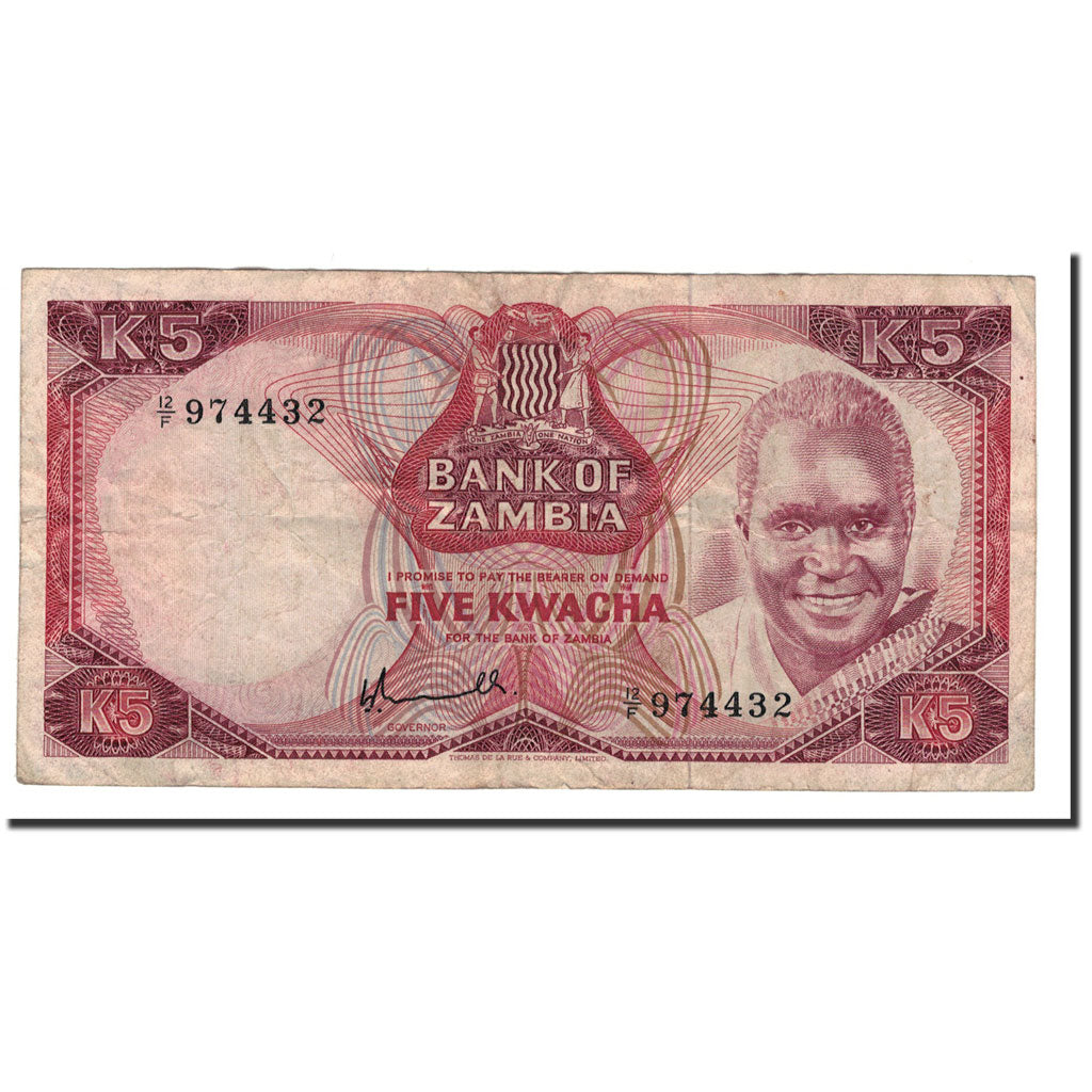 Banknote, Zambia, 5 Kwacha, 1976, KM:21a, VF(20-25)