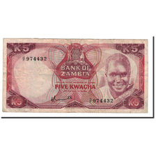 Banknote, Zambia, 5 Kwacha, 1976, KM:21a, VF(20-25)