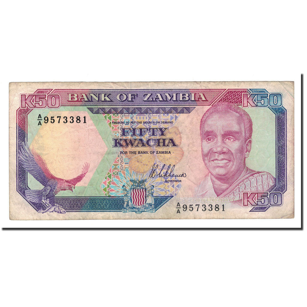 Billet, Zambie, 50 Kwacha, Undated (1989-91), KM:33a, TB