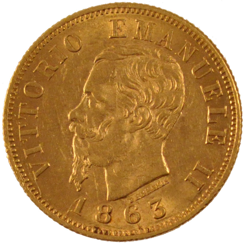 Italia, Vittorio Emanuele II, 10 Lire, 1863, Torino, SPL-, Oro, KM:9.2