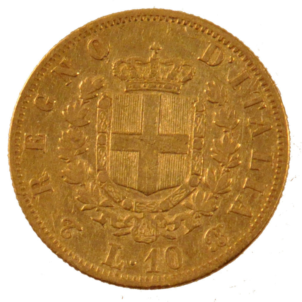 Italia, Vittorio Emanuele II, 10 Lire, 1863, Torino, BB, Oro, KM:9.3