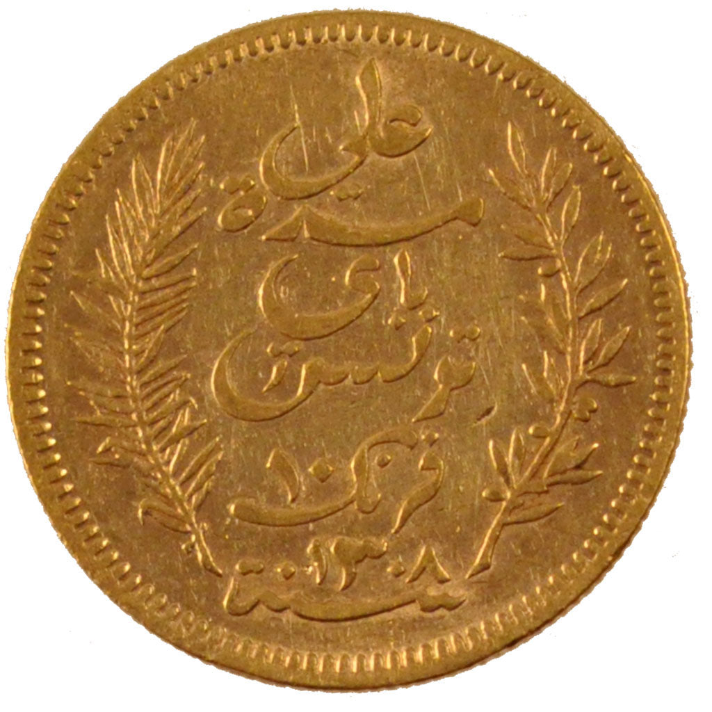 Tunisia, 10 Francs, 1891, Paris, SPL-, Oro, Lecompte:404