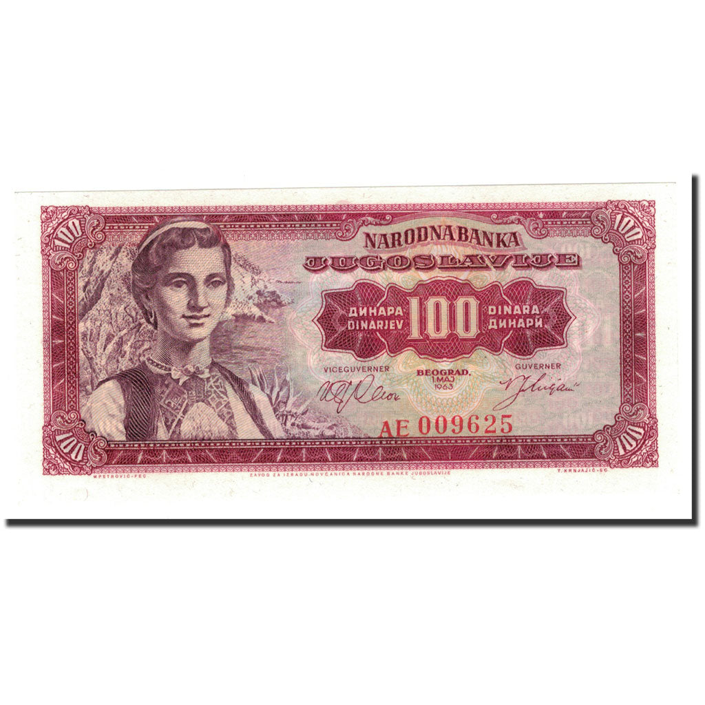 Banconote, Iugoslavia, 100 Dinara, 1963, KM:73a, 1963-05-01, FDS